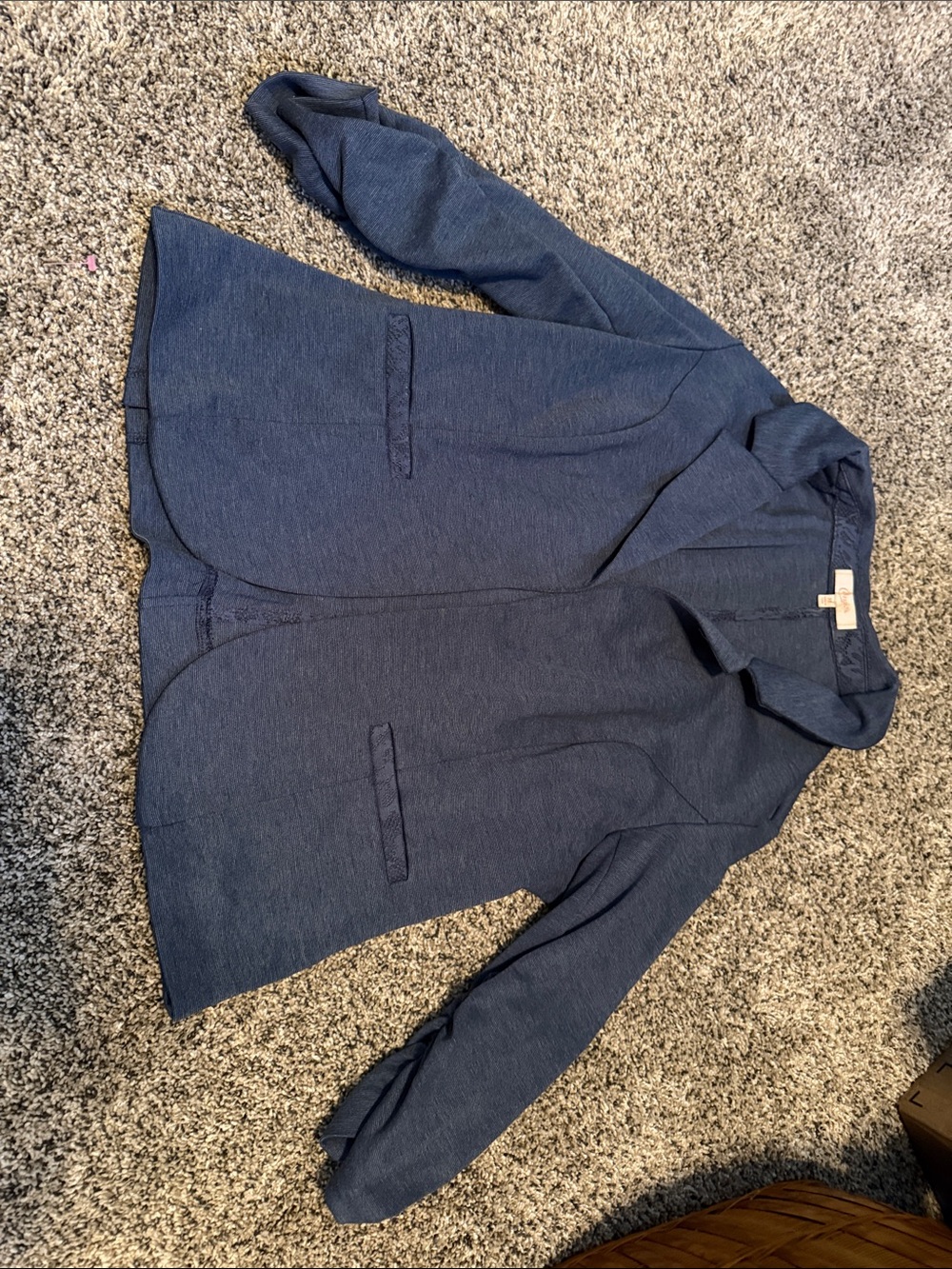 Candie's Navy Knit Blazer-Style Cardigan